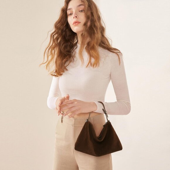 Vintage Slouchy Suede Hobo Bag with Adjustable Strap - Chic Everyday Essential - Picture 2 of 7